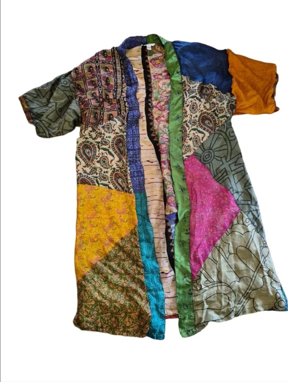 Colorful Patchwork Boho Kimono - Multicolor Size XL - Picture 3 of 9